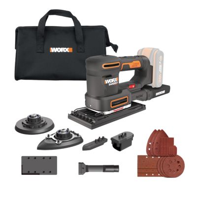 Ponceuse multifonction 20V WORX - WX820.9 (5 en 1, vitesse variable, 5 bases et 15 abrasifs, sans batterie ni chargeur)