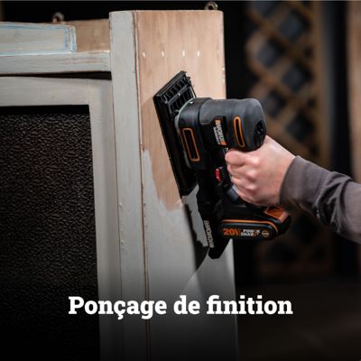 Ponceuse multifonction 20V WORX - WX820.9 (5 en 1, vitesse variable, 5 bases et 15 abrasifs, sans batterie ni chargeur)