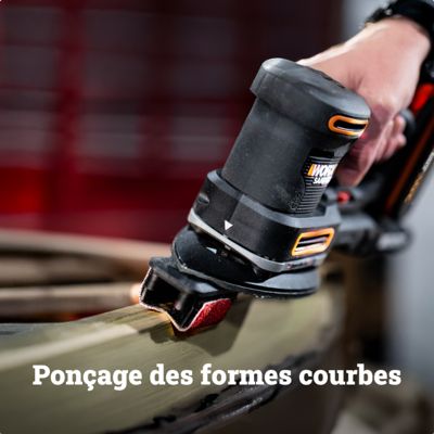 Ponceuse multifonction 20V WORX - WX820.9 (5 en 1, vitesse variable, 5 bases et 15 abrasifs, sans batterie ni chargeur)