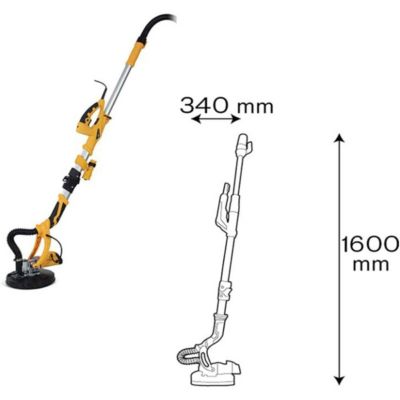 Ponceuse à plâtre téléscopique 710W Girafe pour cloisons sèches + Triangle VITO