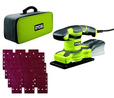 Ponceuse Vibrante 150W - Plateau 1/3 De Feuille 91x189mm - Sac Récupération Poussière Inclus