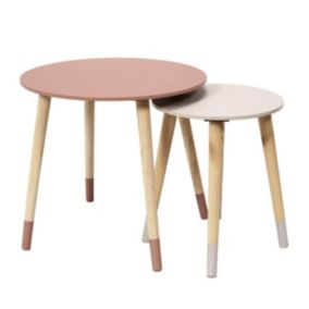 PONY - Tables Gigognes Scandinaves Bicolores Rose