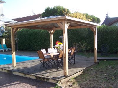 Pool house fixe bois Habrita THB3535.0 3,79 x 3,79 m