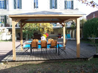 Pool house fixe bois Habrita THB3535.0 3,79 x 3,79 m