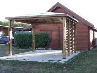 Pool house manuel bois Foresta THB3535V 3,5 x 2,8 m avec parois ventelles