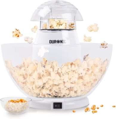 POP50 WE Machine à popcorn 1200W Sans huile Bol démontable 60 g de pop corn en 3 minutes Cuisson à air chaud Duronic