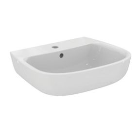 Porcher Kheops Lavabo monotrou en porcelaine vitrifiée, avec trop-plein,  600 x 190 x 460 mm, blanc (P098401)