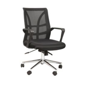 PORDOS - Fauteuil de Bureau Tissu Maillé Noir