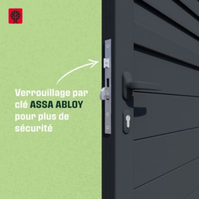 Portail 1/4 persienné battant Neva aluminium gris anthracite RAL 7021 l.300 x H.168 cm Klikstrom