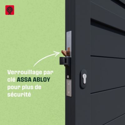 Portail 1/4 persienné coulissant aluminium Neva Klikstrom + motorisation Somfy l.360 x H.168 cm gris anthracite RAL 7021