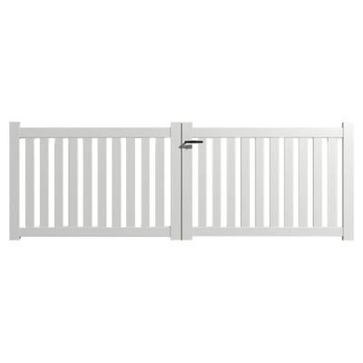 Portail alu battant ajouré en kit dim. L.4000 (entre piliers) X H.1200 mm  Blanc (RAL 9010)