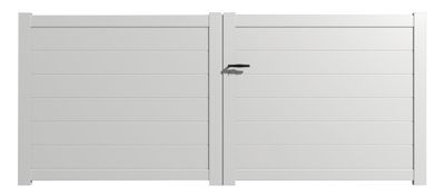 Portail alu battant plein en kit dim. L.3000 (entre piliers)X H.1500 mm  Blanc (RAL 9010)