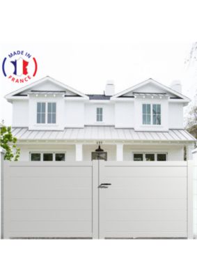 Portail alu battant plein en kit dim. L.3000 (entre piliers)X H.1900 mm  Blanc (RAL 9010)