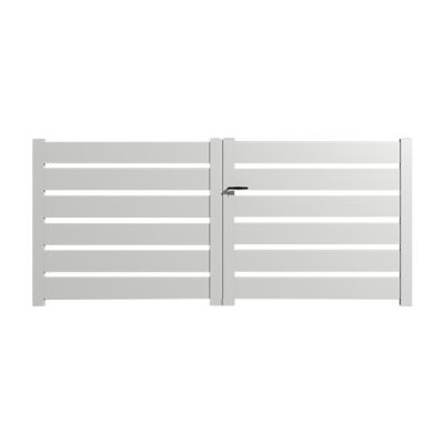 Portail alu battant SAH en kit dim. L.3500 (entre piliers) x H.1500 mm  Blanc (RAL 9010)