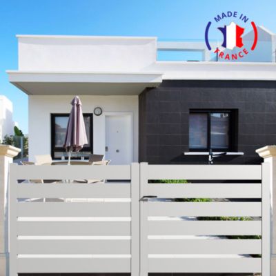 Portail alu battant SAH en kit dim. L.3500 (entre piliers)X H.1740 mm  Blanc (RAL 9010)