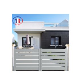 Portail alu battant SAH en kit dim. L.3500 (entre piliers)X H.1740 mm  Gris clair (RAL 7035)