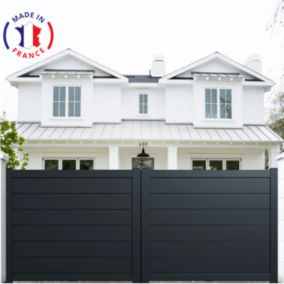 Portail alu coulissant plein en kit dim. L.4000 (entre piliers) X H.1700 mm  Blanc (9010)