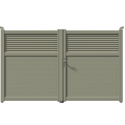 Portail aluminium Annoire gris 7030 - 350 x h.179 cm