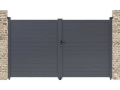Portail aluminium "Marc"  299.5 x 180.9 cm  Gris
