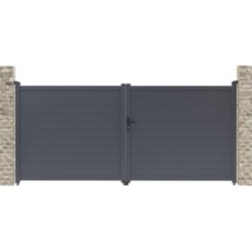 Portail aluminium "Marc"  349.5 x 155.9 cm  Gris