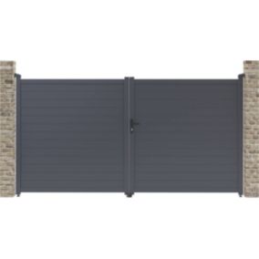 Portail aluminium "Marc"  349.5 x 180.9 cm  Gris