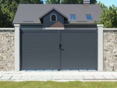 Portail aluminium "Marc"  349.5 x 180.9 cm  Gris