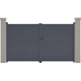 Portail aluminium "Maurice"  299.5 x 155.9 cm  Gris