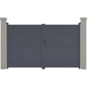 Portail aluminium "Maurice"  299.5 x 180.9 cm  Gris