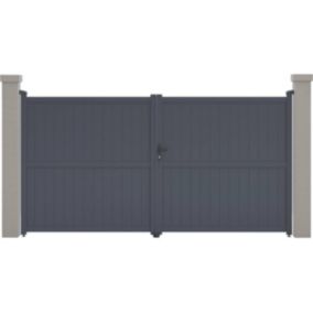 Portail aluminium "Maurice"  349.5 x 180.9 cm  Gris