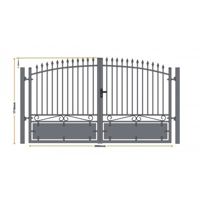 Portail aluminium tradition style ferronnerie 3m00 Gris
