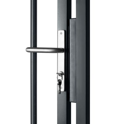 Portail barreaudé acier galvanisé passage 3m00 H 1m80 Gris anthracite