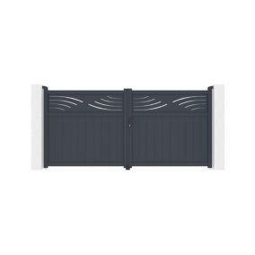 Portail battant 3,4m HALTI H.160 aluminium gris