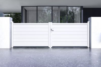 Portail battant 3,5m EIGER H.115 aluminium blanc