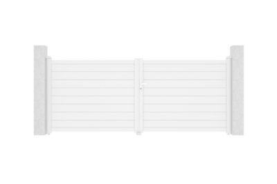 Portail battant 3,5m EIGER H.140 aluminium blanc