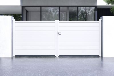Portail battant 3,5m EIGER H.140 aluminium blanc