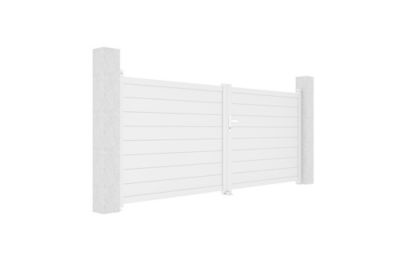 Portail battant 3,5m EIGER H.140 aluminium blanc