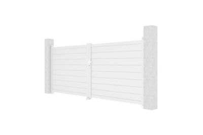 Portail battant 3,5m EIGER H.140 aluminium blanc