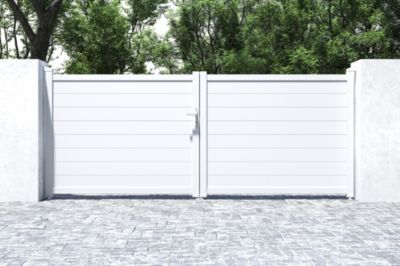 Portail battant 3,5m EIGER H.140 aluminium blanc