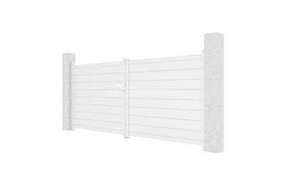 Portail battant 3,5m EIGER H.140 aluminium blanc