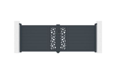 Portail battant 3,5m SUNNY H.120 aluminium gris