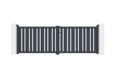 Portail battant 3,5m VEYMONT H.120cm aluminium gris