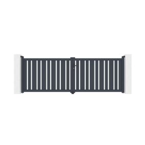 Portail battant 3,5m VEYMONT H.120cm aluminium gris