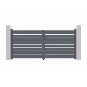 Portail battant 3,5m VOGEL H.160cm aluminium gris
