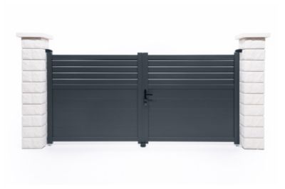 Portail battant 3m CARPATIA H.140 aluminium gris
