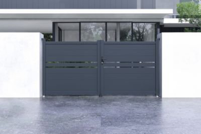 Portail battant 3m CIMONE H.140 aluminium gris