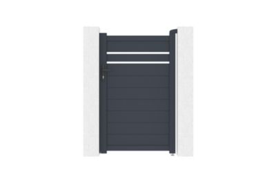 Portail battant 3m CIMONE H.160cm alu + portillon CIMONE H160 GRIS