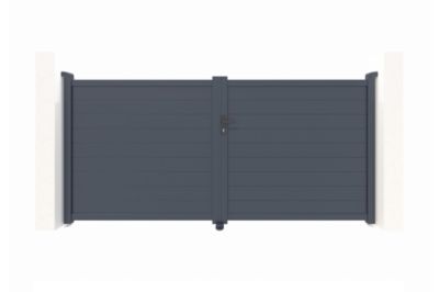 Portail battant 3m EIGER H.160cm aluminium gris
