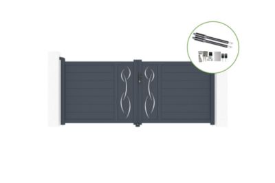 Portail battant 3m LIFE H.120cm alu + motorisation RANGER B150