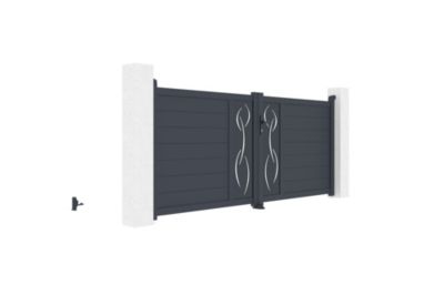 Portail battant 3m LIFE H.120cm alu + motorisation RANGER B150