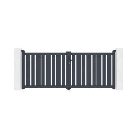 Portail battant 3m VEYMONT H.120cm aluminium gris